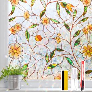 Window Privacy Film Stained Glass 35.4" x 78.7" Static Cling