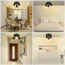 BoostArea LED 3 Light Track Lighting Kit, LED Track Lighting Fixtures, Black Round Ceiling Spot Lighting, Flexibly Rotatable Light Head for Kitchen, Living Room, Bedroom, GU10 Bulb Not Included