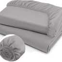 IR Imperial Rooms Fitted Sheet Queen Size - 2 Pack Premium 1800 Ultra-Soft Wrinkle and Fade Resistant Brushed Microfiber Fitted Sheets 360 All Around Elastic 16" Deep Pocket (Grey) (Queen (Pack of 2), Grey)