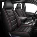 Seat Covers for Jeep Grand Cherokee 2022-2025 2026 Full Set Waterproof Leather Custom Automotive Car Seat Covers Protector (5Seats,Redline)