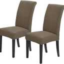 Joccun Chair Covers for Dining Room Set of 2, Dining Chair Slipcovers Stretch Dining Room Chair Covers Seat Protector,Washable Parsons Chair Cover for Home,Hotel,Banquet(Fossil,2 Pack)