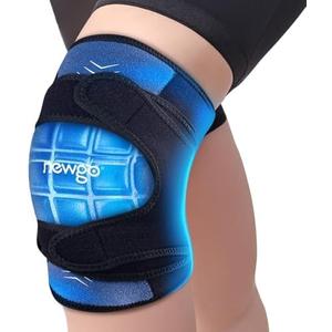 NEWGO Knee Ice Pack Wrap for Pain Relief, Ice Pack for Knees Injuries Reusable Gel Cold Pack with Ice Grids Insert for Knee Replacement Surgery Recovery for Arthritis, Meniscus Tear and ACL