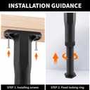 braxan 6 Pcs Bed Support Legs Frame Replacement, Patas para Cama Adjustable Height Furniture Center for Frame/Sofa/Dresser/Chair/Table 7.87 In-14.96 in Bed Support Legs (Black)
