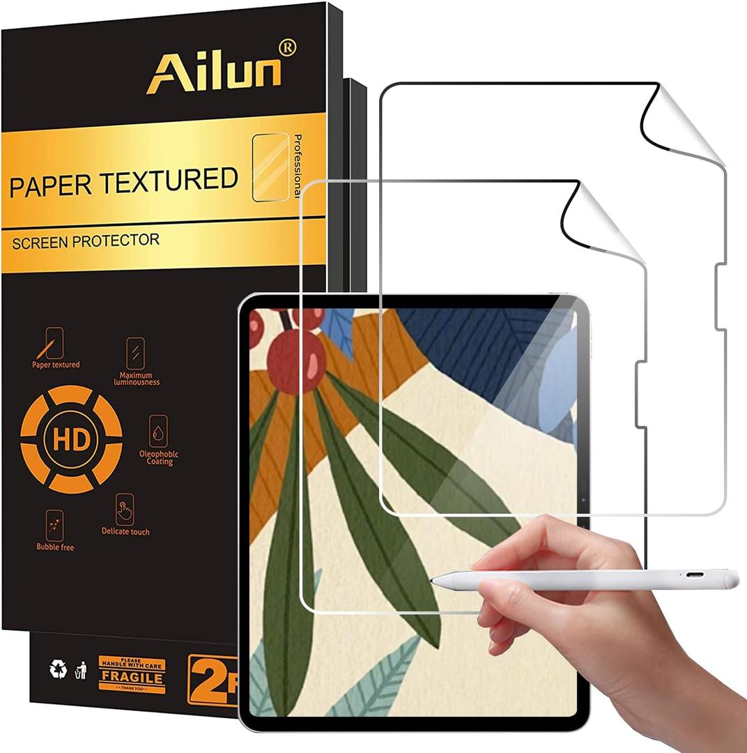 Ailun Paper Textured Screen Protector for iPad Air 13 Inch 2025/2024 [7th/6th Generation, M3/M2] 2 Pack Draw and Sketch Like on Papertouch Anti Glare
