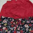 Aqua Eve Two Piece Women's Tankini Swimsuits Blouson Swim Tank Top with Shorts Modest Bathing Suits Red flower & Black XXL