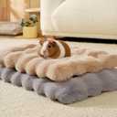 7 x Guinea Pig Bed Faux Fur Rabbit Bed Bunny Beds Plush Hamster Bedding Mats Soft & Warm for Indoor Small Animal Bed (Chinchilla Hedgehog Ferret) Grey 10111 Inch