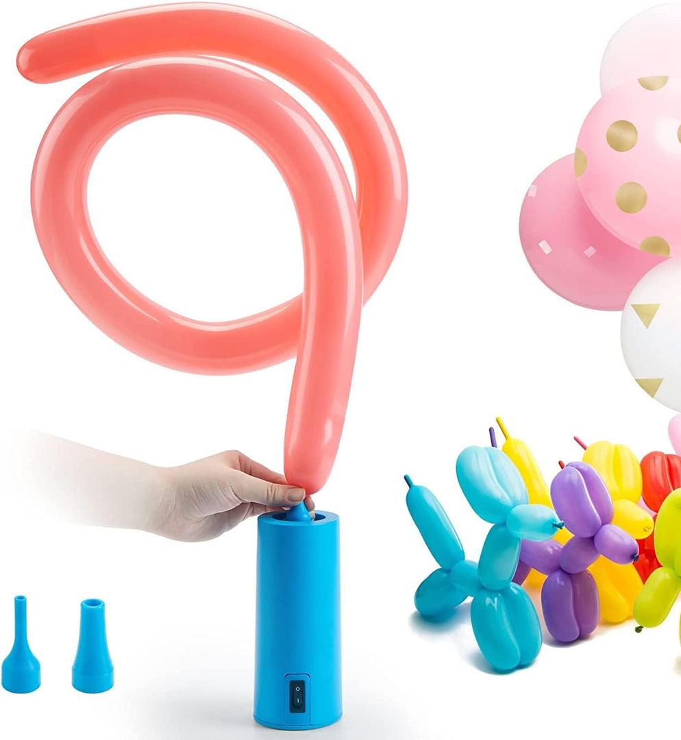 Electric Balloon Air Pump - Portable Inflator Blower for All 260 Balloons, Great for Long Animal Balloon Foil Balloons Inflator Pump for Event & Party Decoration(Sky Blue)