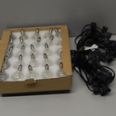 Outdoor String Lights 25 Feet G40 Globe LED Patio Lights with 13 Edison Plastic Bulbs(1 Spare), Waterproof Connectable Hanging Lights for Backyard Porch Balcony Party Decor, E12 Socket Base, Black