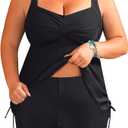 Aqua Eve Women Plus Size Tankini Swimsuit Two Piece Flowy Swimdress Bathing Suits with Shorts
, 18W