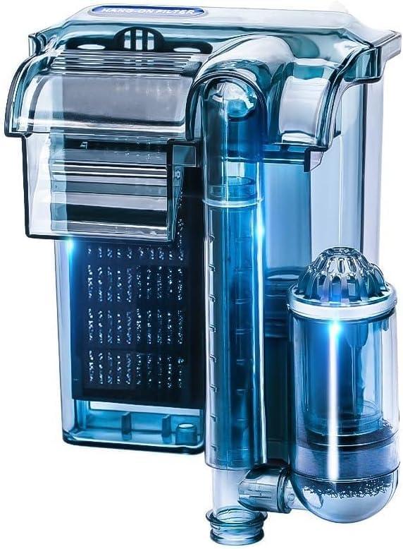 Aquarium Hang on Back Fish Tank Filter for 10-20 Gallon with Surface Skimmer, HOB Filter for Efficient and Silent Operation(Upgraded CM-268), 79GPH(300L/H), 3W, 1 Pre-filter Sponge, 1 Filter Pad