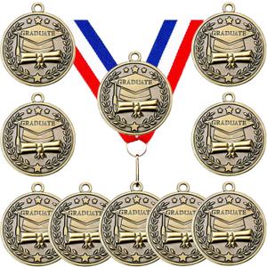 Bucherry Metal Graduation Award Medals 2025 Bulk 2'' Kindergarten Preschool Adults Gold Medals with Neck Sash Award Medallion Graduation Gifts Party Favor Supplies