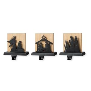 Glitzhome 2 Pcs Metal Reindeer Stocking Holder, 6.5 Inch Xmas Hanging Hooks for Stockings Stocking Hanger Christmas Indoor Decoration