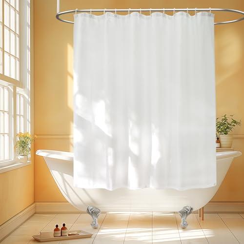Seenus 72 x 60 inch Short Fabric Shower Curtain Liner with 3 Large Magnets, Waterproof Cloth Shower Liner Shorter, Neutral White 60'' Bathtub Curtain Lightweight Machine Washable