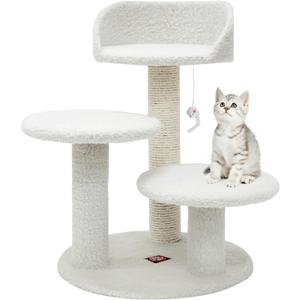 Majestic Pet 27 Inch Small Cat Tree - Cat Tower with Scratching Post for Small & Medium Cats - Cream Sherpa