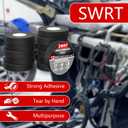 SWRT Wire Harness Tape, 3/4 Inch  50 Feet, 12 Packs (600 Feet Total), Self-Adhesive Black Cloth Electrical Tape for Automotive Use, High Temperature Resistance Felt Tape.