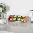 TIOPGHAD Small Bamboo Tea Bag Organizer Storage Holder for Tea Bags Wood Tea Box Containers Tea Rack Teabag Station Stand for Cabinet Countertop Office