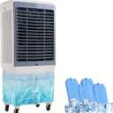 52.4" Swamp Cooler, 6471 CFM Evaporative Air Cooler with 19 Gallon Water Tank, Remote Control, 12H Timer, Outdoor Air Conditioner with 120Oscillation, 3 Wind Speed for Garage, Yard, Factory