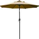 Sunnyglade 9' Patio Umbrella Outdoor Table Umbrella with 8 Sturdy Ribs (Tan)