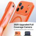Magnetic Shockproof for iPhone 17 Pro Max Case, [Fit for MagSafe] Military-Grade Protection [Full Camera Coverage] Durable Translucent Matte Cover for iPhone 17 Pro Max Phone Case, Orange