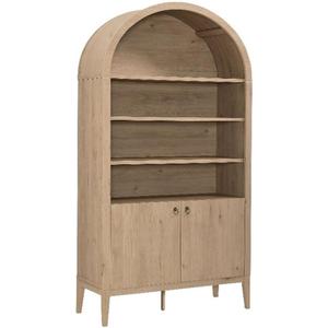 Modway Nolan Tall Arched Storage Display Cabinet in Black - 74 Inch Arch Bookshelf with Open and Closed Shelving - Modern Accent Cabinet for Living Room, Dining Room