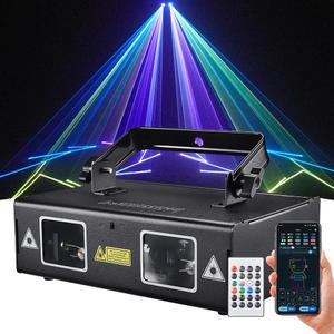 DJ Laser Light with App Control, 3D Animation Stage Laser Machine Projector, Support Custom Drawing, Text Playback, Personalized Program, DMX Music Sound & Remote Laser for Party, Disco, Club, Bar