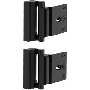 2 Pack Door Reinforcement Locks with 8 Screws, Home Security Door Lock for Toddler, Childproof Door Lock Night Lock Withstand 800 Lbs (Black)