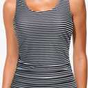 Women Tankini Top Only - Tummy Control Bathing Suit Full Coverage Back Swimwear Swim Tank Top No Bottom 2025 Size XL