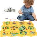 Plastic Floor Puzzles for Kids Ages 3-5, Puzzle Track Car Play Set, Educational Montessori Toys for 3 4 5 6 Year Old Boys, 3 4 5 6 Year Old Boy Birthday Gift, Boy Toys Age 3