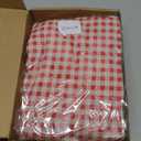 Moukeren Red and White Gingham Tablecloth with Lace Trim Plaid Tablecloth Checkered Table Cloth 52x70inch Rectangular Washable Farmhouse Table Decorations for Kitchen Dining