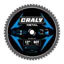 CRALY 12 Inch 60 Teeth Steel and Ferrous Metal Cutting Circular Saw Blade, 1 Inch Arbor, Thin Kerf, Professional Carbide Tipped Blade for Angle Iron, Threaded Rod, EMT Conduit(C1260MC)