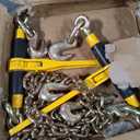 VEVOR Chain and Binder Kit, 3/8"-1/2" Ratchet Load Binders 9200 lbs Working Load Limit, 3/8" x 10' G80 Chains with Grab Hooks, Ratchet Binders and Chains for Truck, Tie Down, Hauling, Towing, 2 Set