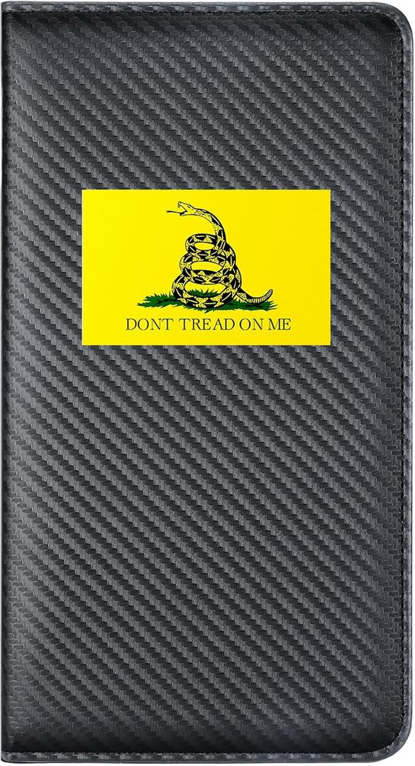Giftguys Car Insurance and Registration Card Holder | for BMW Ford Tesla Cadillac All Cars | Store Cards, ID License & Essential Documents | Premium Leather with Magnetic Closure (Carbon Fiber+Yellow Flag)
