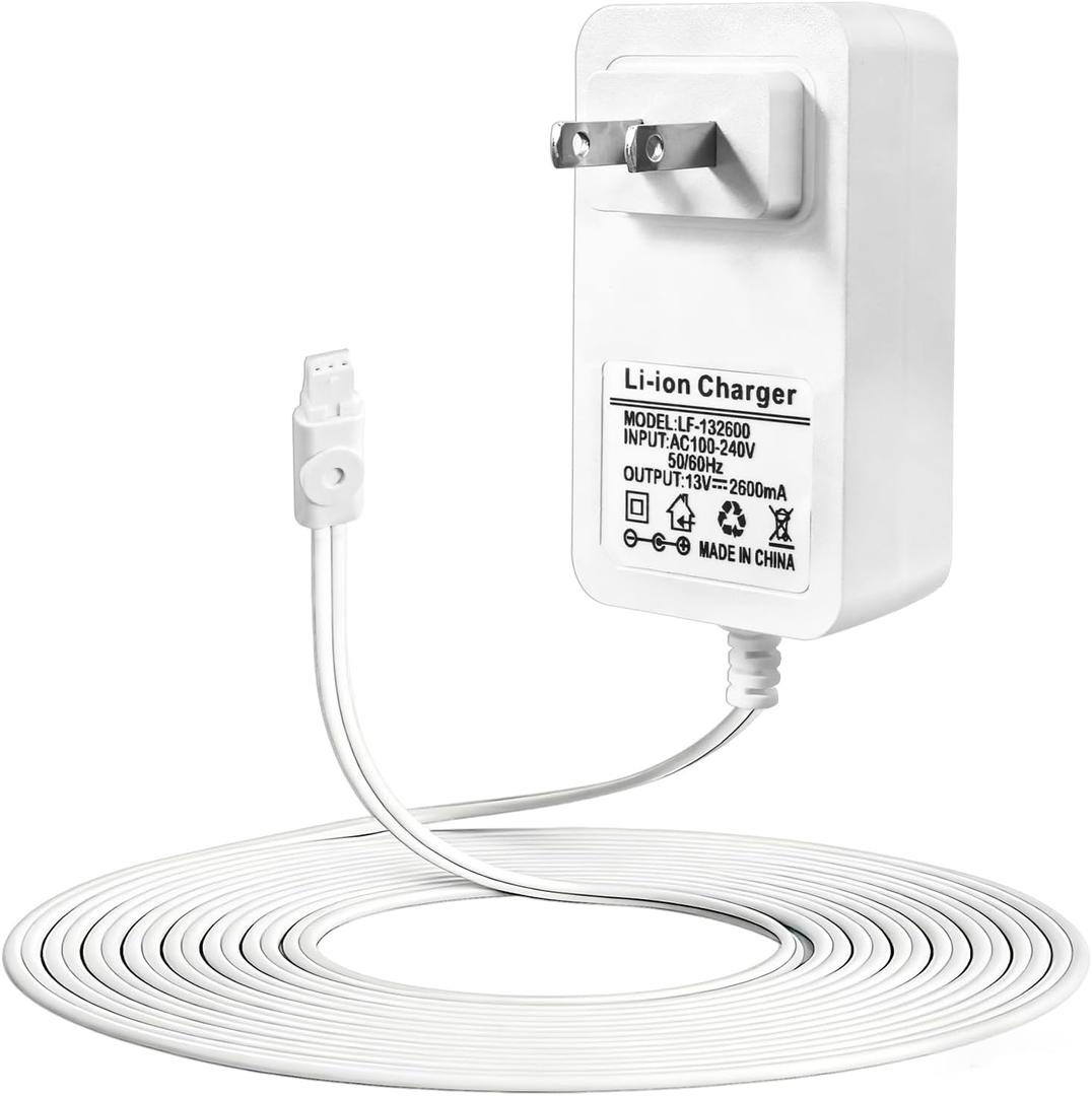 9025166 Charger for Somfy V2 Wirefree Motors, 13V Power Adapter with 3-Pin Connector, Rechargeable Lithium-Ion Battery Charger