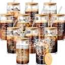 Mifoci 16oz Christian Gift for Women Bulk Mothers Day Religious Inspirational Coffee Mug Drinking Cup with Bamboo Lid(Classical Style,12 Pcs)