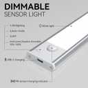 Under Cabinet Lighting, Rechargeable Closet Lights, LED Magnetic Motion Activated Under Cabinet Lights 1800mAh Battery Operated, Wireless Dimmable Under Counter Lights for Kitchen,Stairs,Pantry 2 Pack
