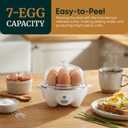 Elite Gourmet EGC-007## Rapid Egg Cooker, 7 Easy-To-Peel, Hard, Medium, Soft Boiled Eggs, Poacher, Omelet Maker, Auto Shut-Off, Alarm, 16-Recipe Booklet, White