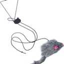 Wear-Resistant Hanging Kitten Teaser Interactive Toy Function for Indoor Play and Exercise Black Mouse Promotes Cat