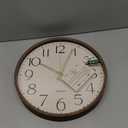 Vintage Wall Clock 14 Inch Quartz Silent Non-Ticking Analog Clock Battery Operated Rustic Round Decorative Clock for Living Room Kitchen Home Office Classroom (Brown Wood Grain)