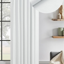 White Living Room Darkening Curtains 72 Inches Long 6 ft Length 1 Panel Cute Black Out Linen Window Drape for Nursery Bedroom Opaque Thermal Curtain for Summer Heat Light Blocking Lightweight Blackout