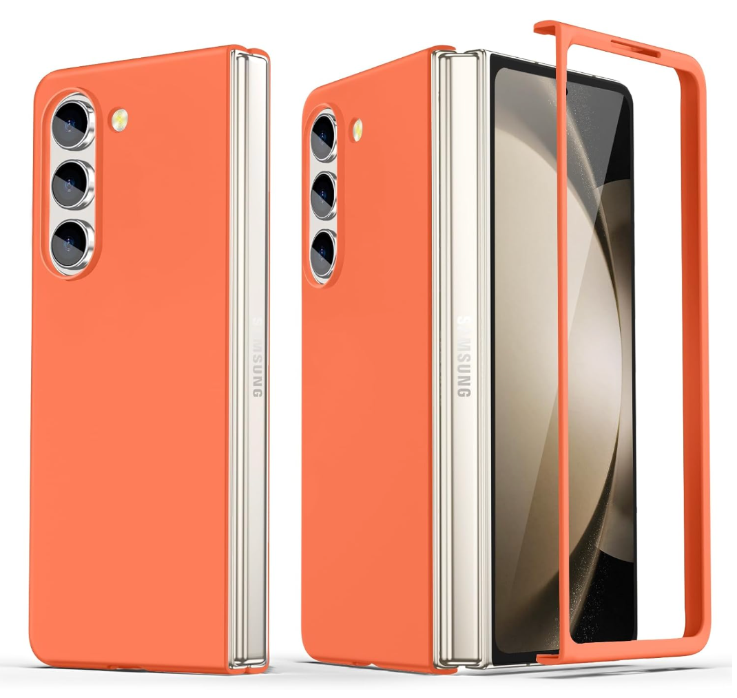 2 x Compatible for Samsung Galaxy Z Fold 6 Case, Ultra-Thin Silky Hard PC Matte Bumper Cute Pretty Phone Case Cover for Samsung Galaxy Z Fold 6 5G, Army Green(12-49)