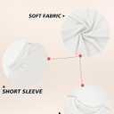 Crop Tops for Women Summer Short Sleeve Loose Fit T Shirts Casual Round Neck Rolled Basic Tees (White, M)
