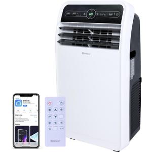 Shinco 12,000 BTU Portable Air Conditioner with WiFi, Portable AC Unit with Built-in Cool, 3-in-1 Cooling Fan & Dehumidifier for Rooms up to 450 Sq.Ft, Remote, 24H Timer, Installation Kits