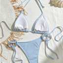 Verdusa Women's 2 Piece Sexy Halter Triangle Bikinis Thong Tie Boho Seashell Bikini Sets Swimsuits Swim Bathing Suit (M)