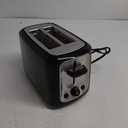 Toastmaster 2-Slice Toaster - Black with Stainless Steel - Kitchen Essential for Sandwich Bread & Breakfast Toast - Toaster with Wide Slots, High Rise Toast Lift & Cool-Touch Exterior