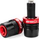 2 x Motorcycle Handle Bar Ends Grips Plug Sliders Handlebar Grips Cap Compatible with Ninja 650 650R Ninja650 2017-2023 2024 2025 Z650 Accessories (Red)