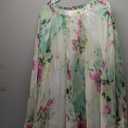 CHICWISH Women's Floral Watercolor Flower Maxi Floral Chiffon Slip Skirt (Medium-Large, Green)