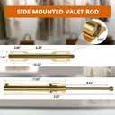 Pull-out Valet Rod for Closet 2 Pack, Brushed Gold