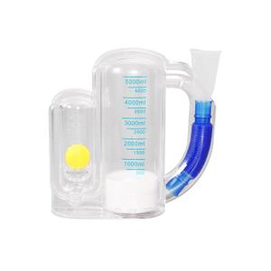 Incentive Spirometer (WHITE02),Breathing Exercise Device for Lungs,Breathing Trainer for Adults,5000ml Volume Measurement with Flow Rate Indicator