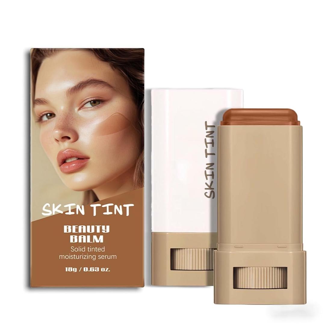 Skin Tint & Contour Stick - Hydrating Serum-Infused Tinted Beauty Balm Foundation Stick, Buildable Coverage for a Natural, Fresh Finish, Quick Application for All Skin and Daily Use