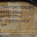 GarveeLife 12x20 ft Metal Carport, Enclosed Car Port with Reinforced Frame and Steel Roof for All-Weather Use, Metal Garage Shed for Full-Sized Pickup Trucks